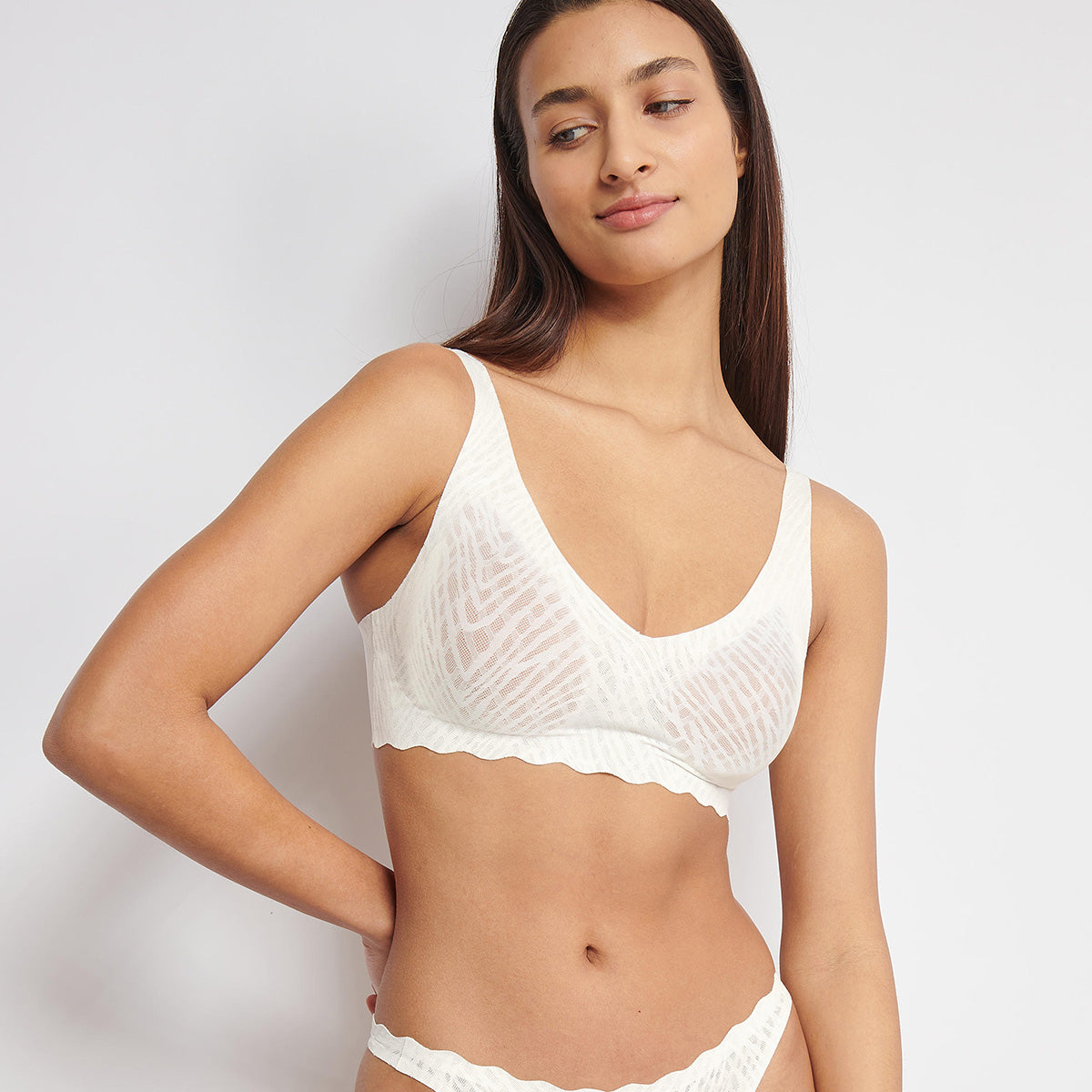 Sloggi Zero Feel Bliss bralette BH, hvid - 10219688 - 00GZ - Silk White