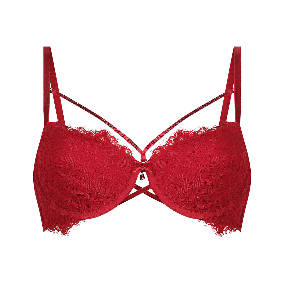 Hunkemöller Charlotta BH med bøjle, rød - 300363 - Chili Pepper - Chili Pepper