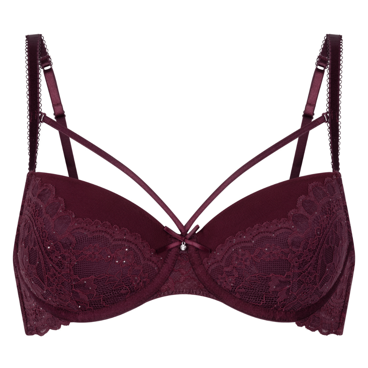 Hunkemöller Isadora BH med bøjle, bordeaux - 302412 - ZINFANDEL - Zinfandel