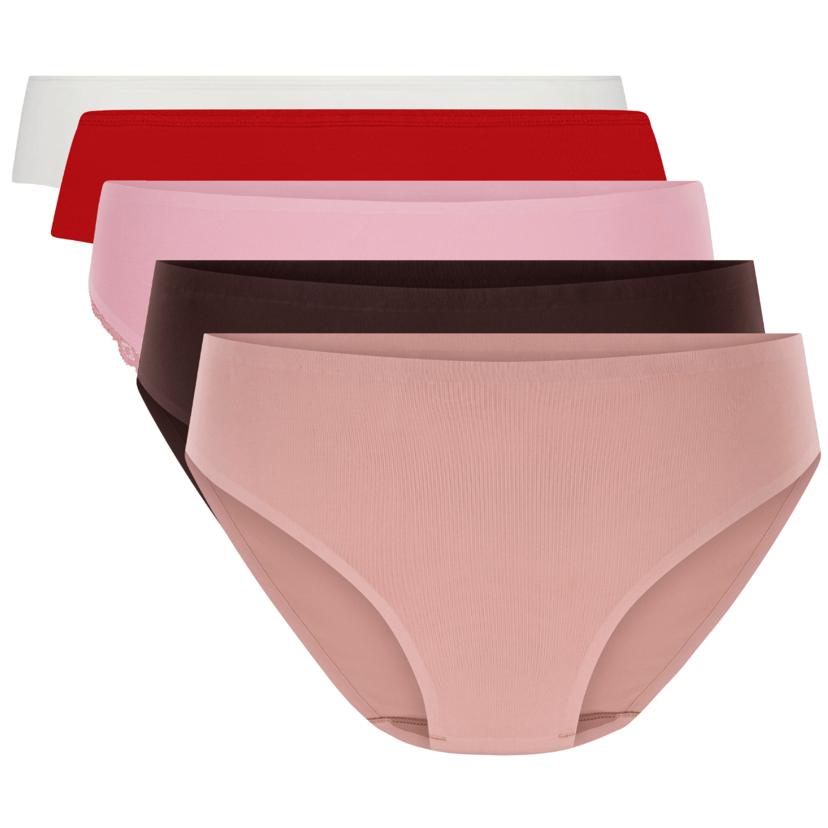 Hunkemöller Invisible 5-Pack brazilian trusse, multi - 303999 - SNOW WHITE - Snow White