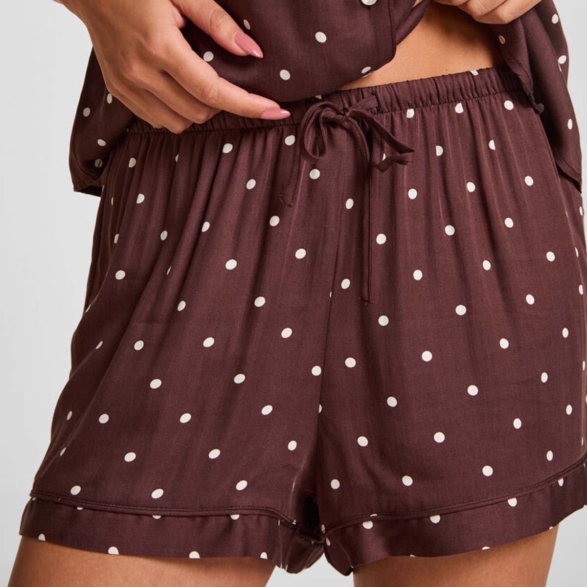 Hunkemöller natshorts, brun - 306100 - Deep Mahogany - Deep Mahogany