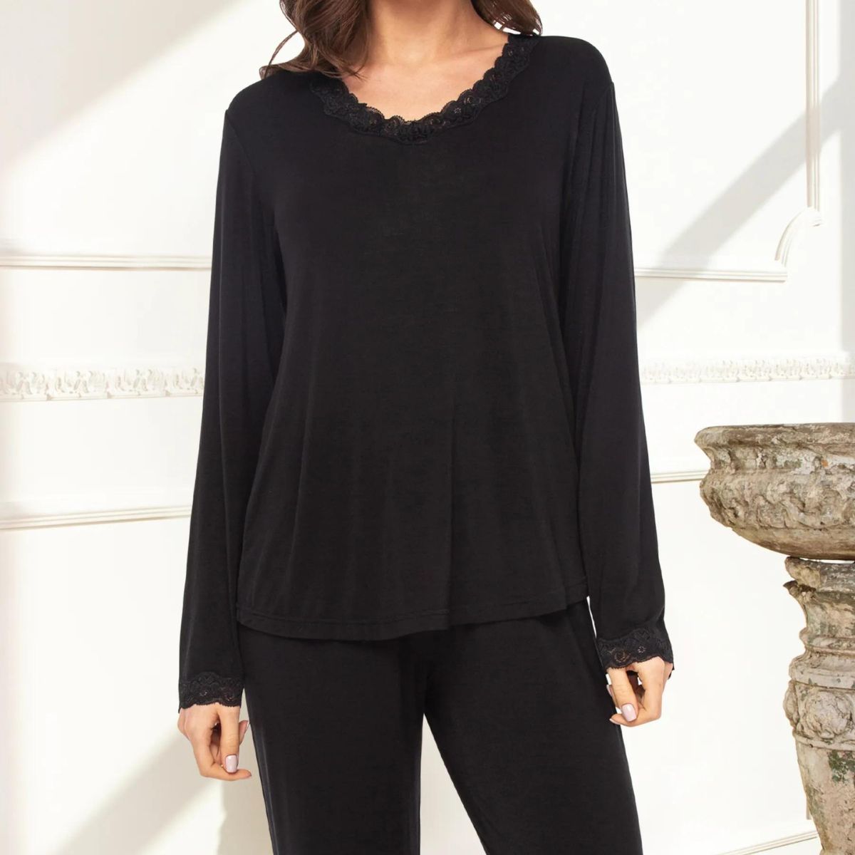 Lady Avenue Bamboo pyjamas, sort - 51-50525 - 02 - Black