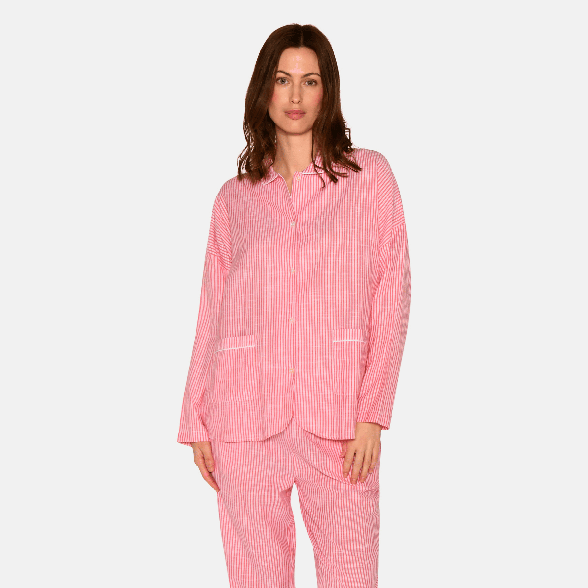 CCDK Amanda natskjorte, rød - 60990 - 3030 - Bittersweet Stripe