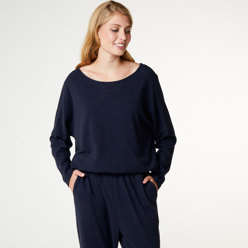 CCDK Lydia Cosy bluse, blå - 622129 - 4060 - Dark Navy