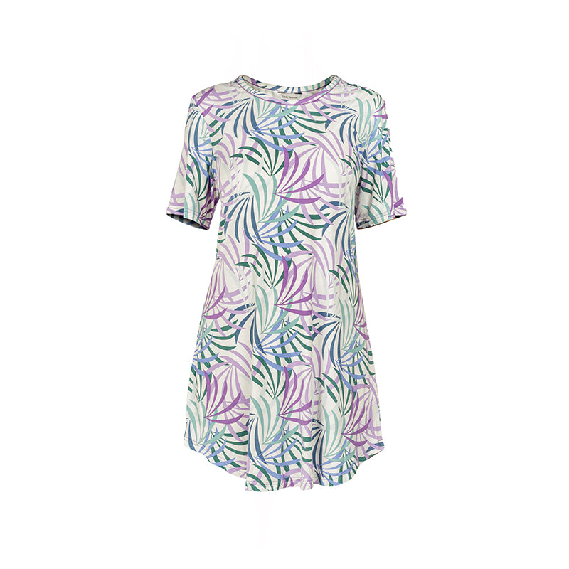 Lady Avenue Bamboo natkjole, multi - 63-602 - 683 - Orchid Leaves
