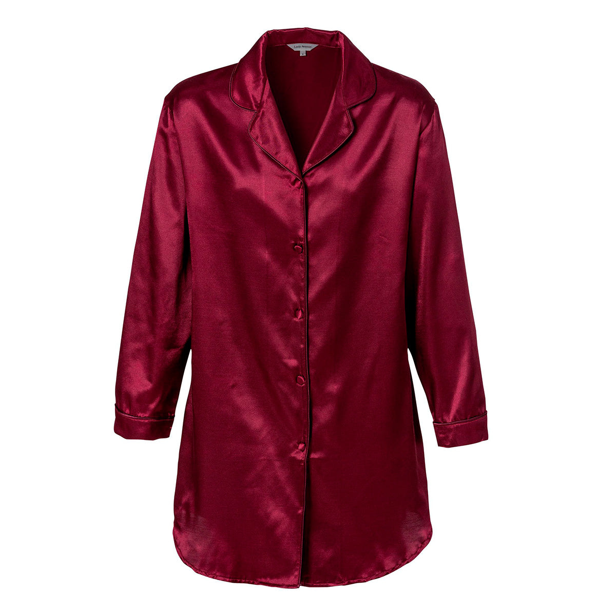 Lady Avenue Satin natskjorte, rød - 66753 - 4800 - Winewood