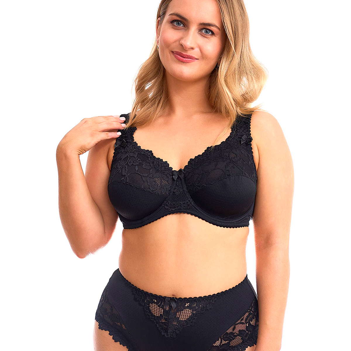 Plaisir Beate Plain BH med bøjle, sort - 619431 - 1 - Black