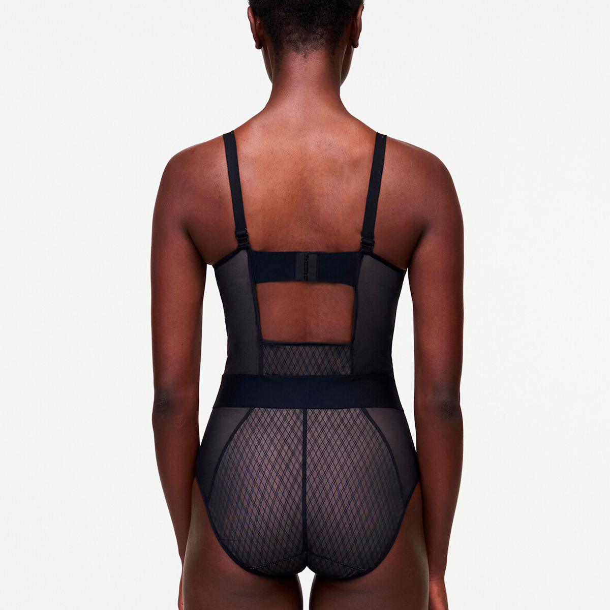Chantelle Smooth Lines bodystocking, sort - C11N70 - 0DS - Black/Beige