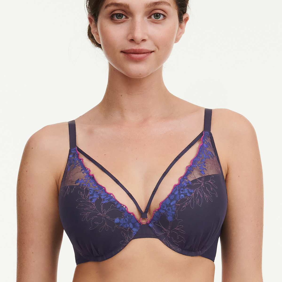 Chantelle Spice BH med bøjle, blå - C22BNR - 0JT - Midnight Blue Multico