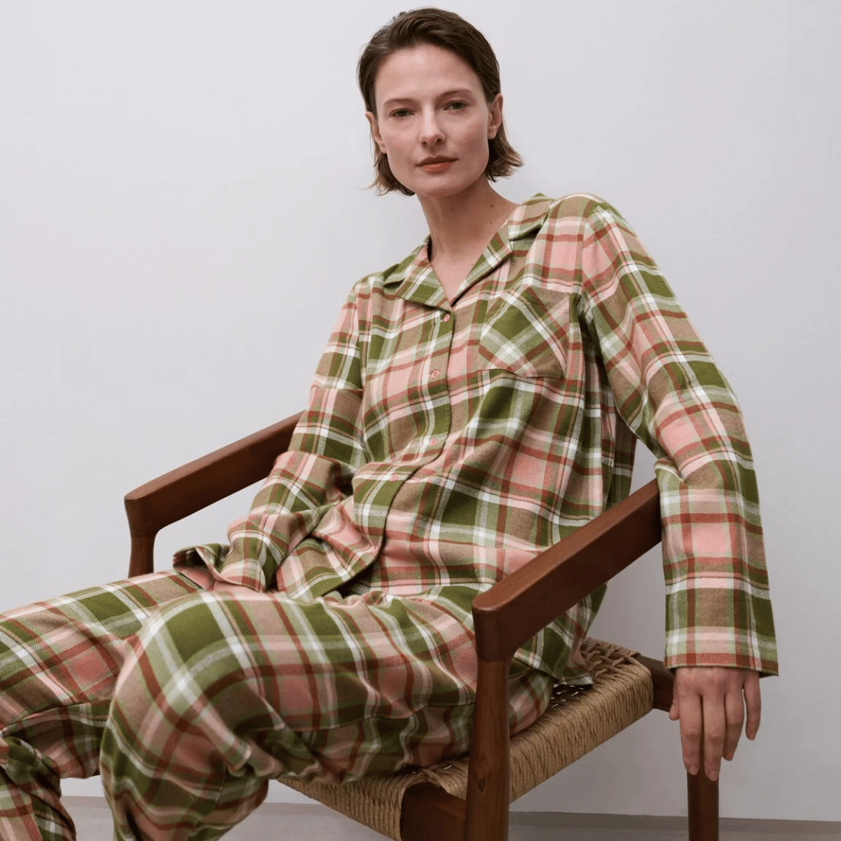 Femilet Heat natskjorte, multi - FN3820 - C29 - Green Blush Checks