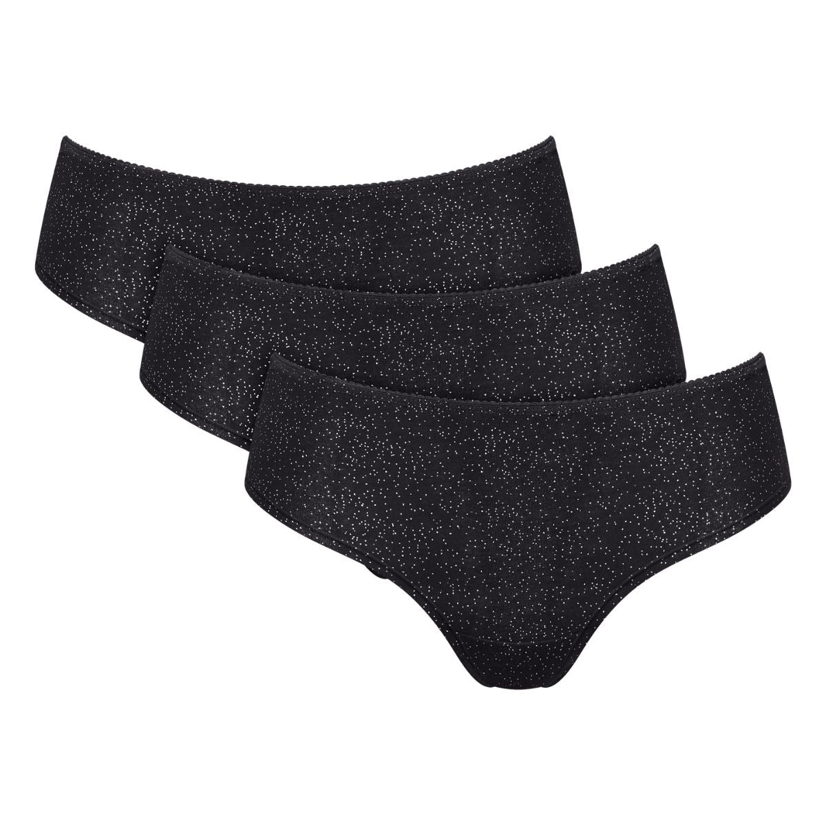 Sloggi Ultimate Sparkle 3-pak hipster trusse, sort - 10232009 - M014 - Black Combination