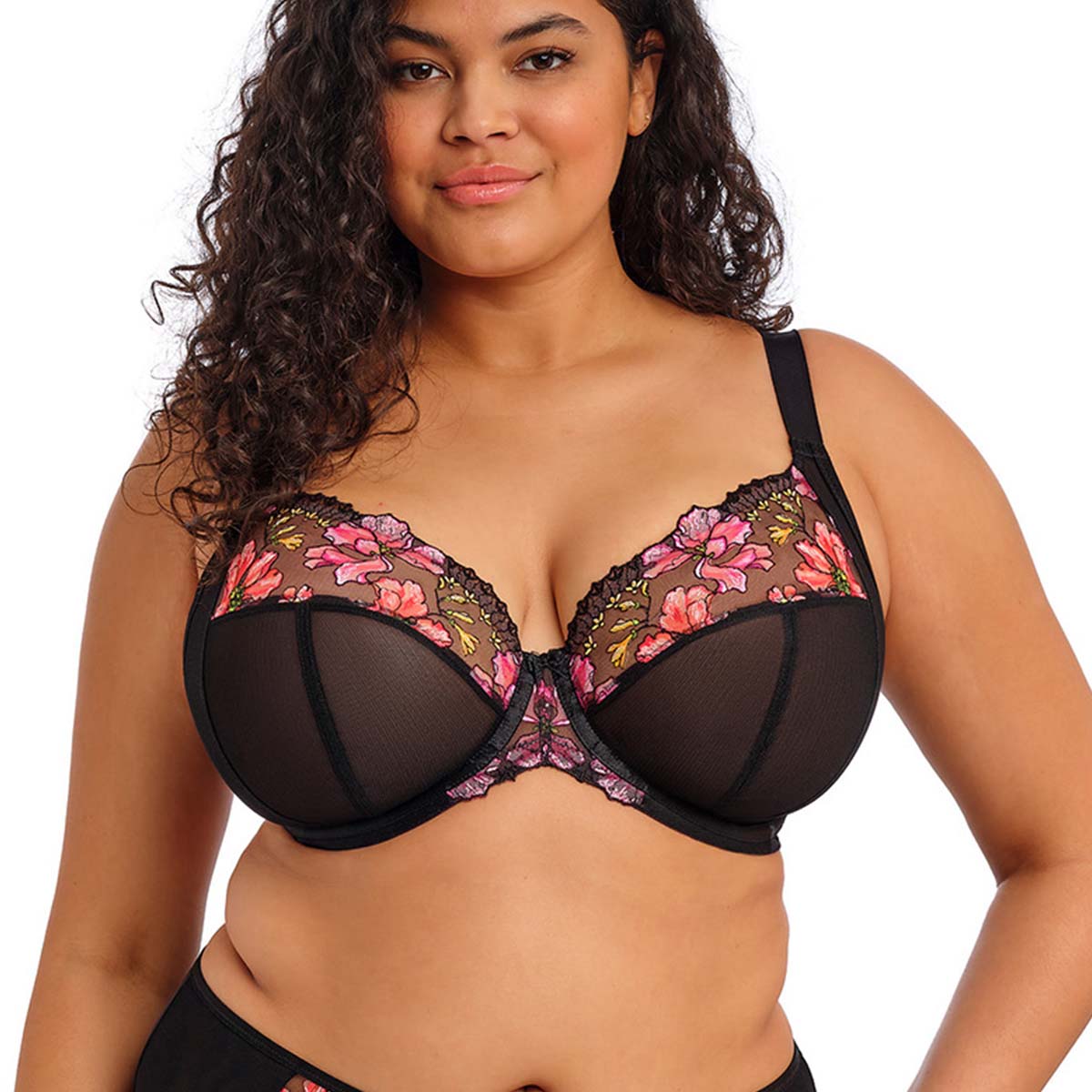Elomi Teagan Rainbow plunge BH, sort - EL302602 - RAW - Black/Almond