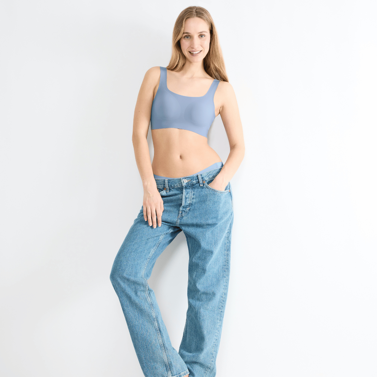 Sloggi Zero Feel 2.0 BH top, blå - 10217786 - 6315 - Chambray
