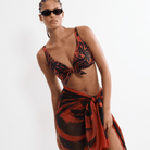 Triumph Summer Palm W bikini top med bøjle, orange - 10226601 - M004 - Brown