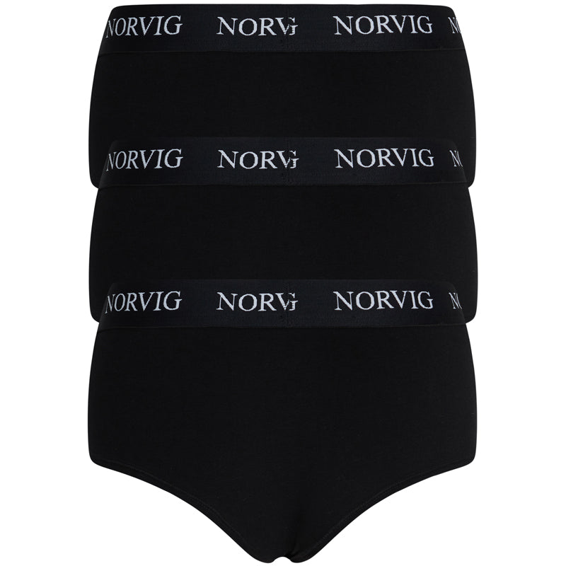 Norvig 3-Pack hipster trusse, sort - N1160 - SORT - Black