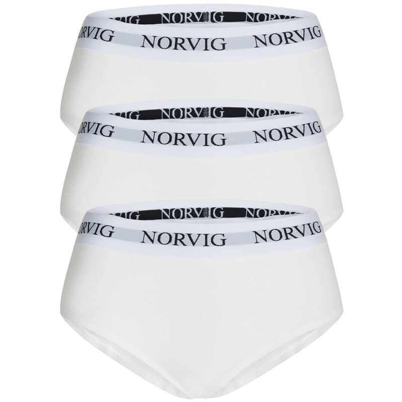 Norvig 3-Pack maxi trusse, sort - N1170 - HVID - White