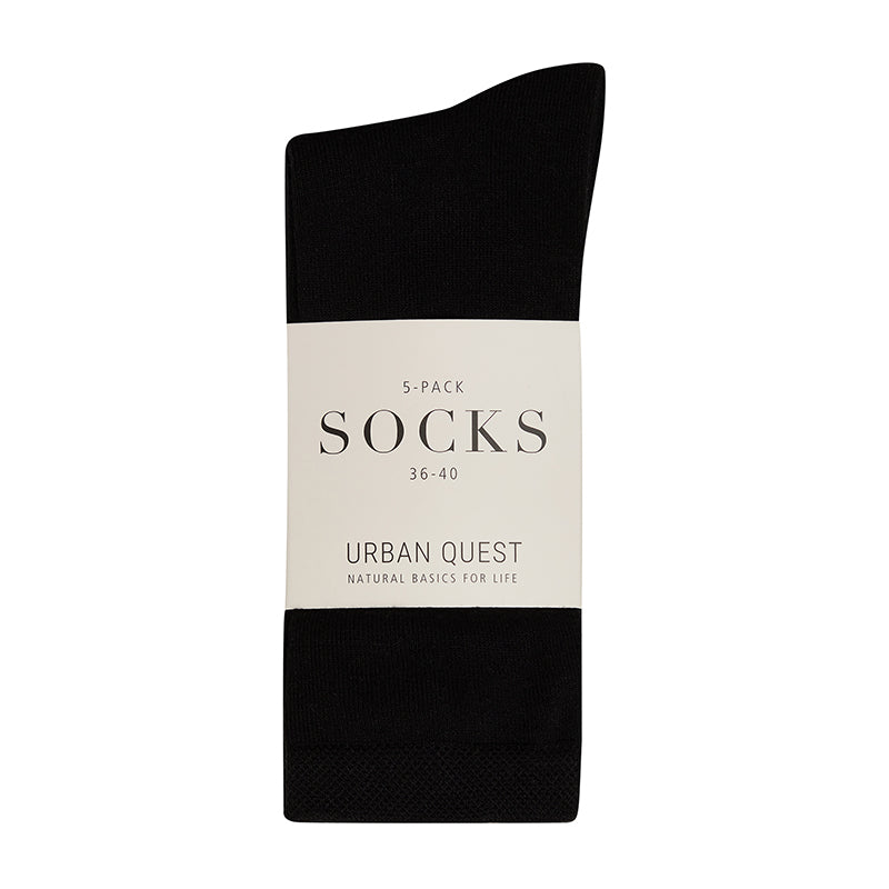 Urban Quest 5-pak bambusstrømper, sort - 15500 - 9001 - Black
