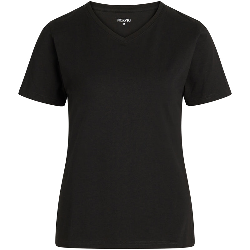 Norvig Ladies V-Neck t-shirt, sort - 1552 - SORT - Black