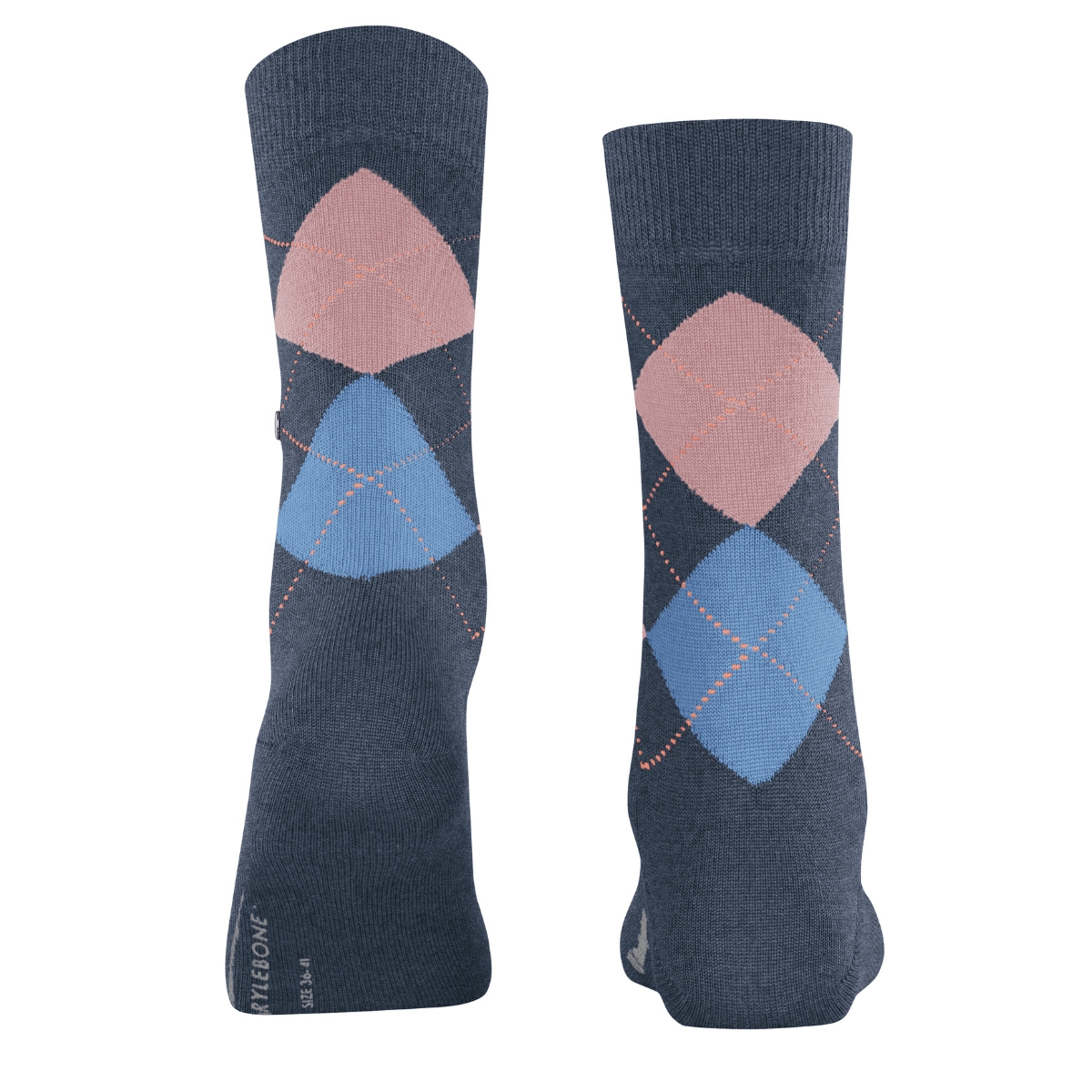 Burlington Marylebone strømper, blå - 22073 - 6688 - Dark Blue Mel.