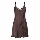 Lady Avenue Pure Silk natkjole, brun - 27-20803 - 190 - Coffee Bean
