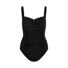 Hunkemöller Scallop badedragt uden bøjle, sort - 301278 - Caviar - Black