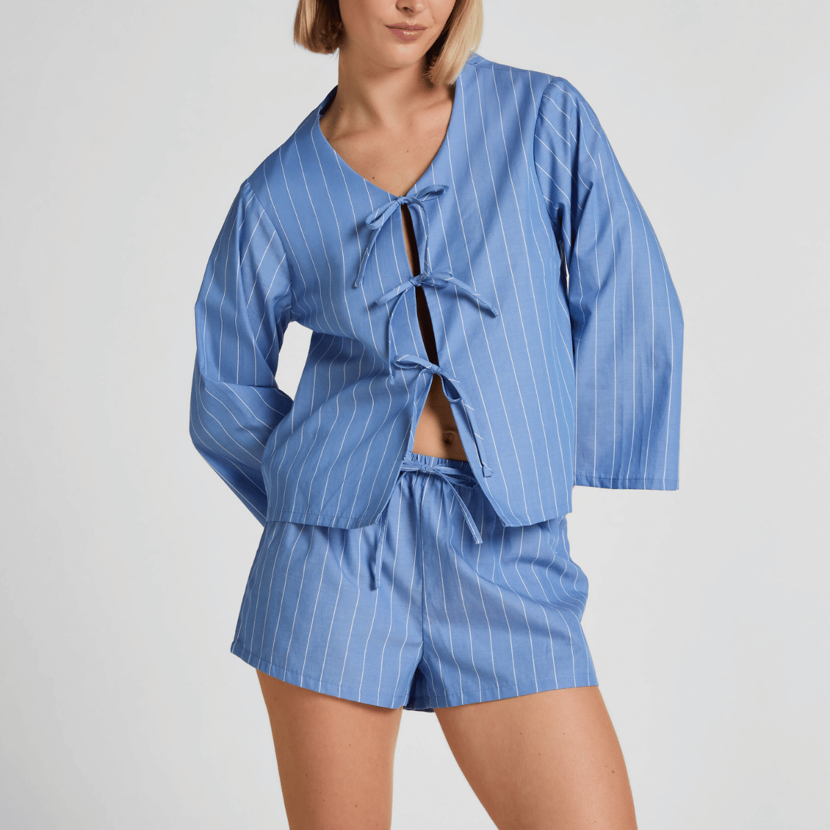 Hunkemöller natshorts, blå - 304660 - CORNFLOWER BLUE - Cornflower Blue
