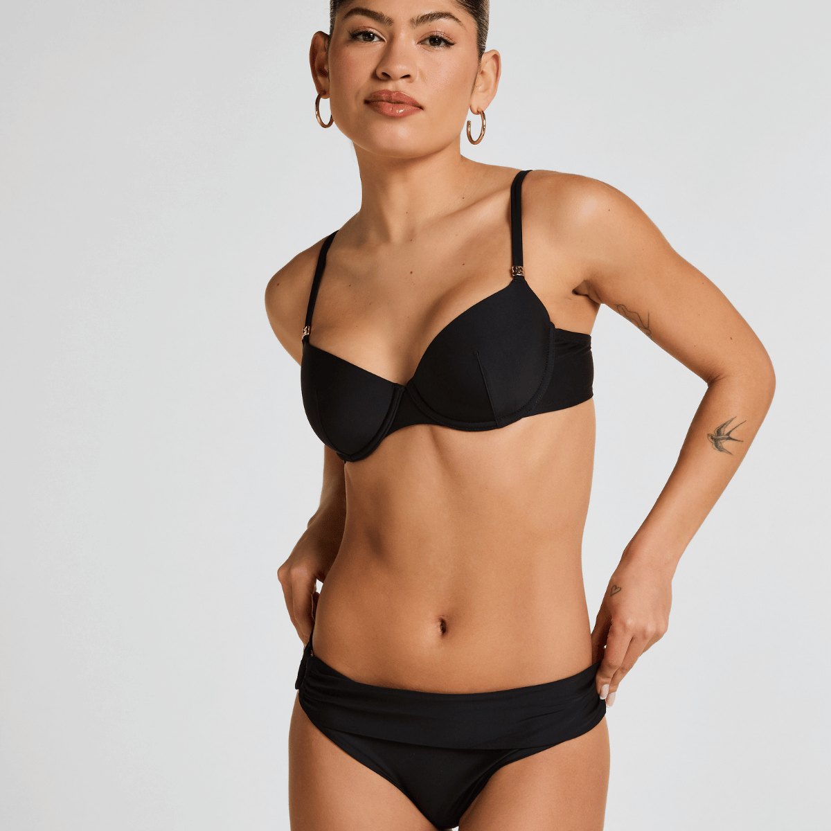 Hunkemöller Luxe bikini top med bøjle, sort - 305309 - CAVIAR - Caviar