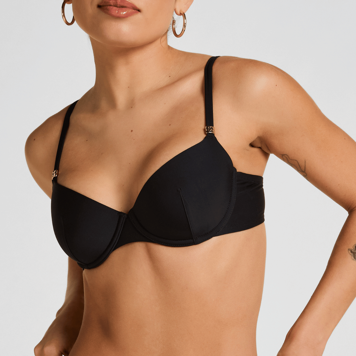 Hunkemöller Luxe bikini top med bøjle, sort - 305309 - CAVIAR - Caviar