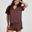Hunkemöller natshorts, brun - 306100 - Deep Mahogany - Deep Mahogany