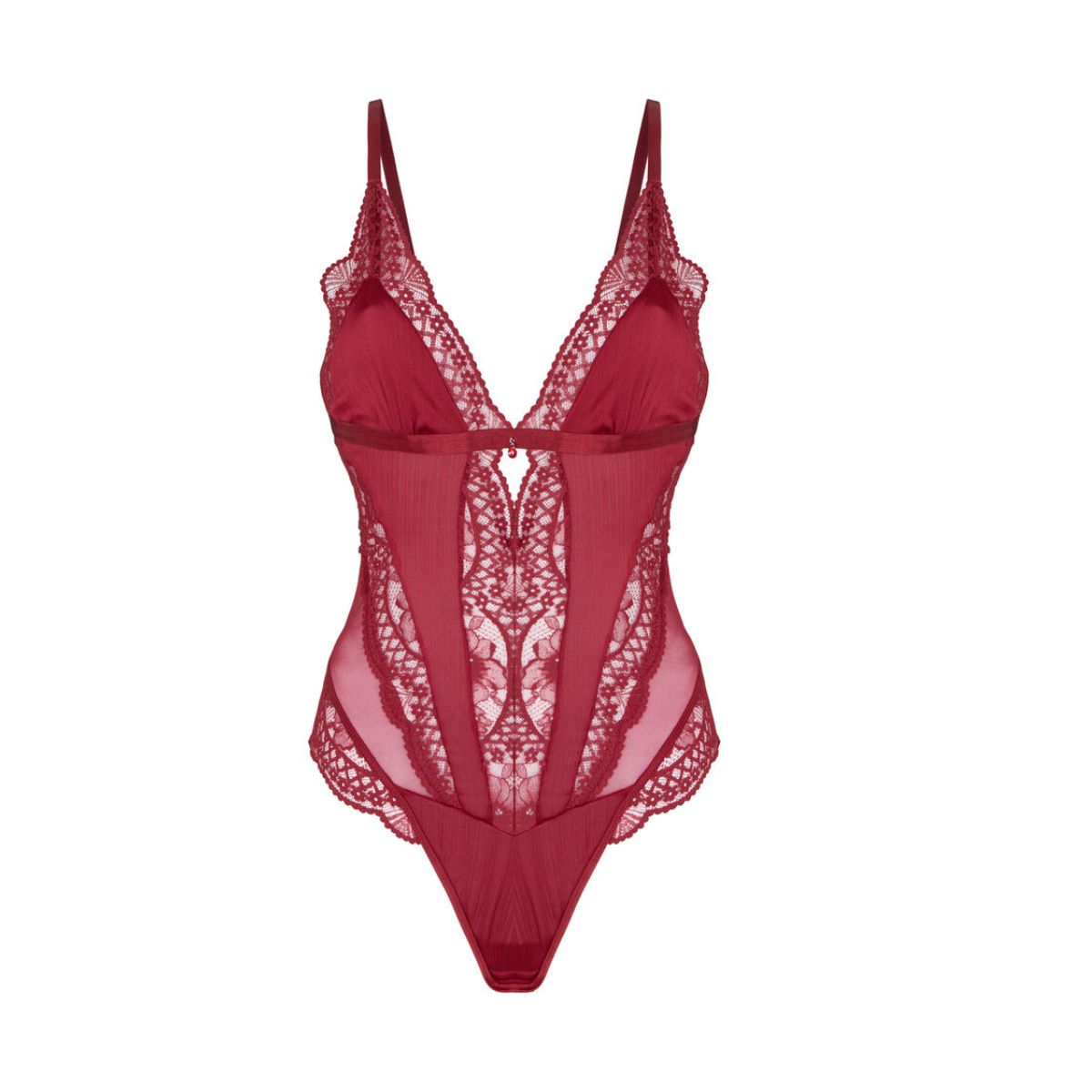 Hunkemöller Tosca bodystocking, rød - 306629 - Red - S M L XL