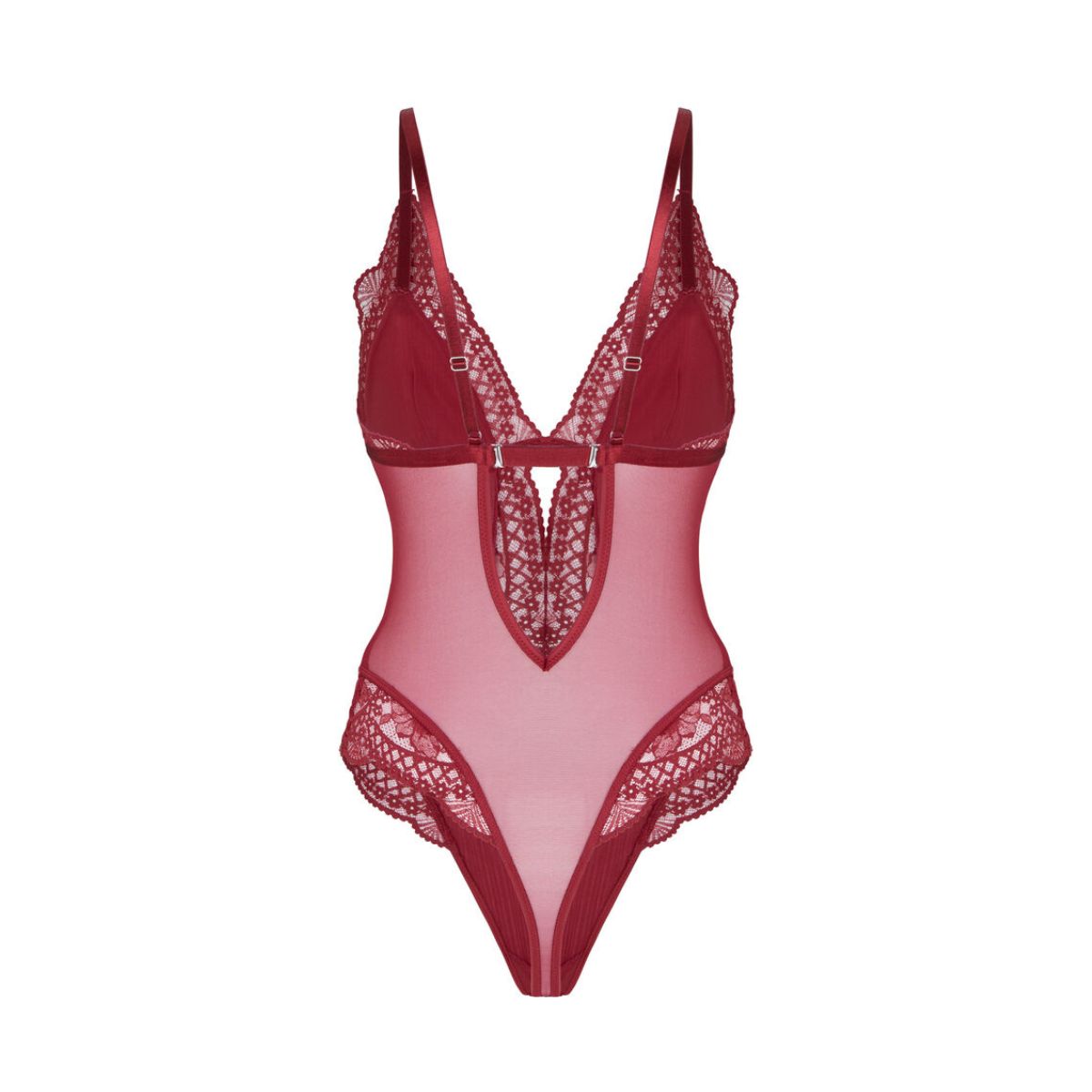 Hunkemöller Tosca bodystocking, rød - 306629 - Red - S M L XL