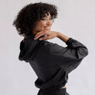 Girlfriend Collective Hummingbird Half Zip windbreaker, sort - 6006 - BLACK - Black