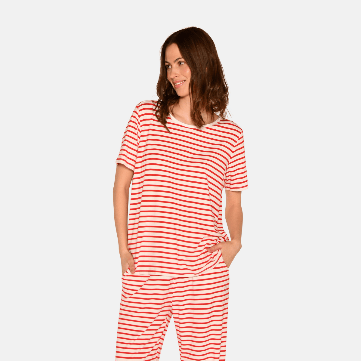CCDK Bea t-shirt, rød - 60350 - 3029 - Bittersweet Stripe