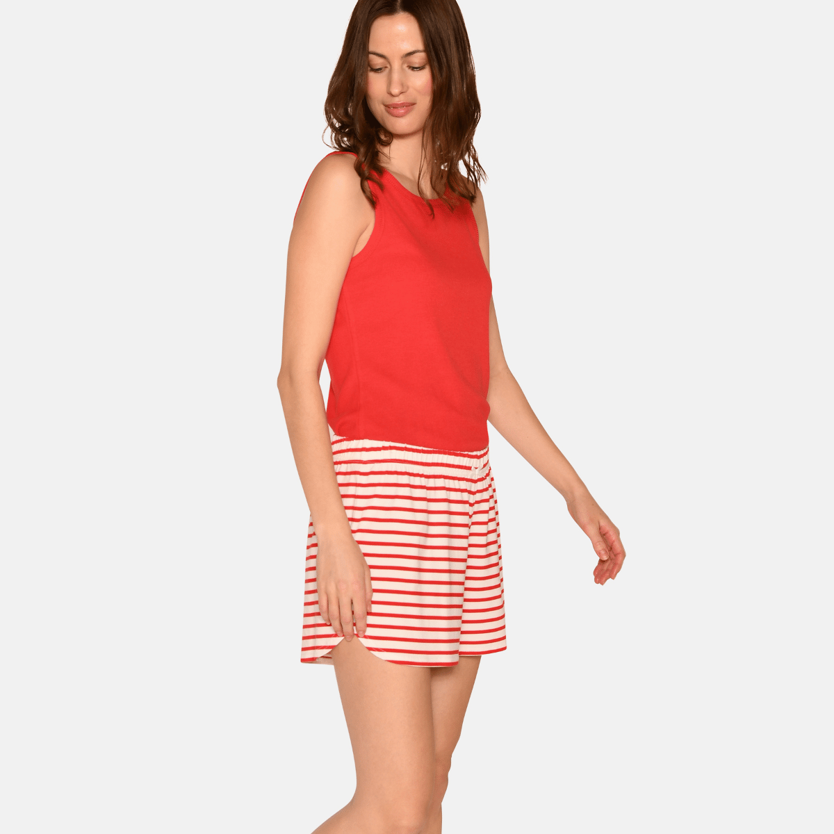 CCDK Kimmy natshorts, rød - 60390 - 3029 - Bittersweet Stripe