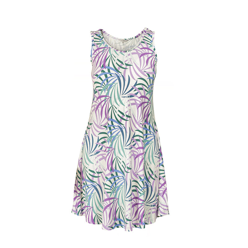 Lady Avenue Bamboo natkjole, multi - 63-604 - 683 - Orchid Leaves