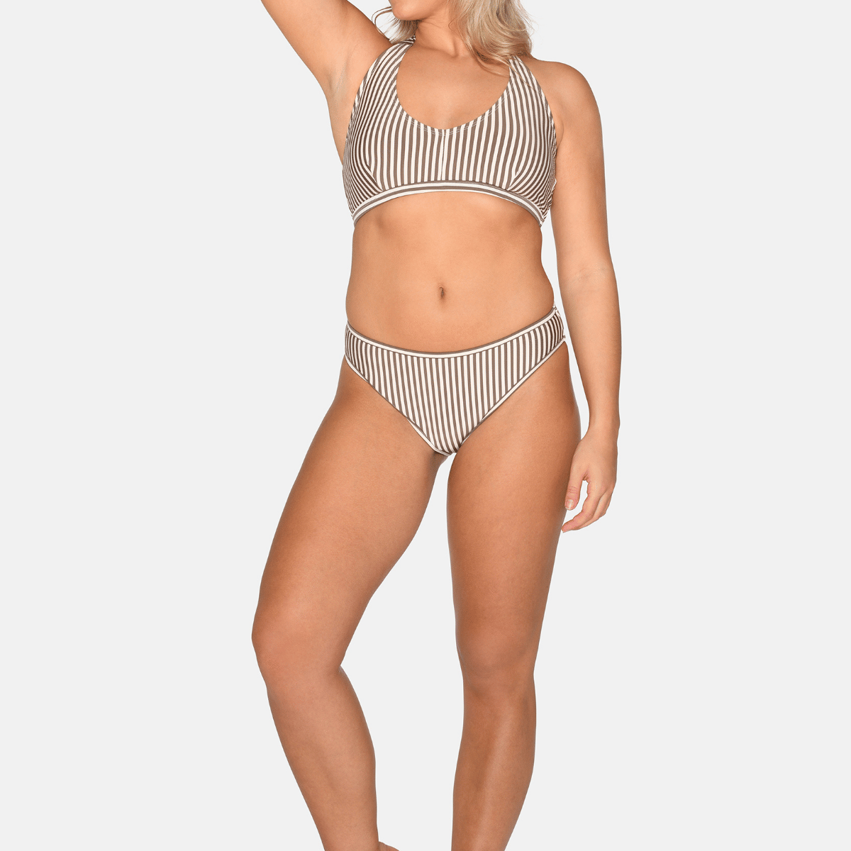 CCDK Britt bikini top uden bøjle, beige - 65065 - 8032 - Chocolate Chip Stripe