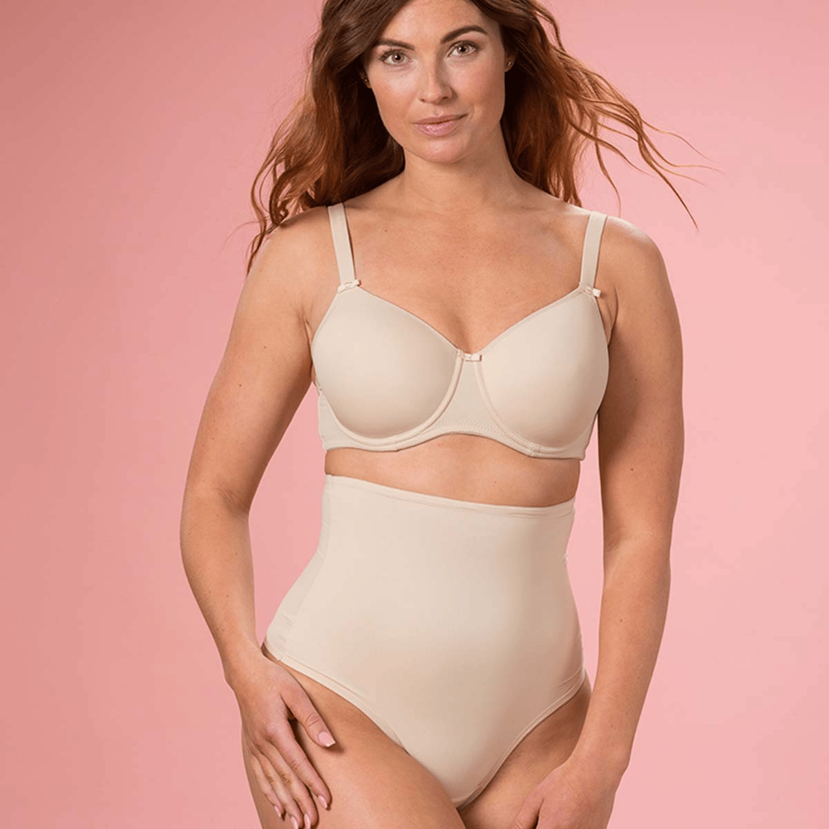 Trofé Highwaist Shaping g-streng, beige - 90700 - 1100 - Skin