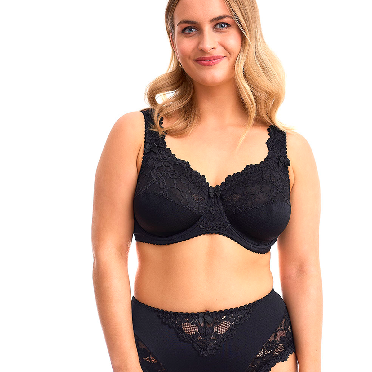 Plaisir Beate Plain BH med bøjle, sort - 619431 - 1 - Black