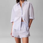Calvin Klein natshorts, lyseblå - LV00QS7596 - 2NE - Sera Stripe Blue Descent