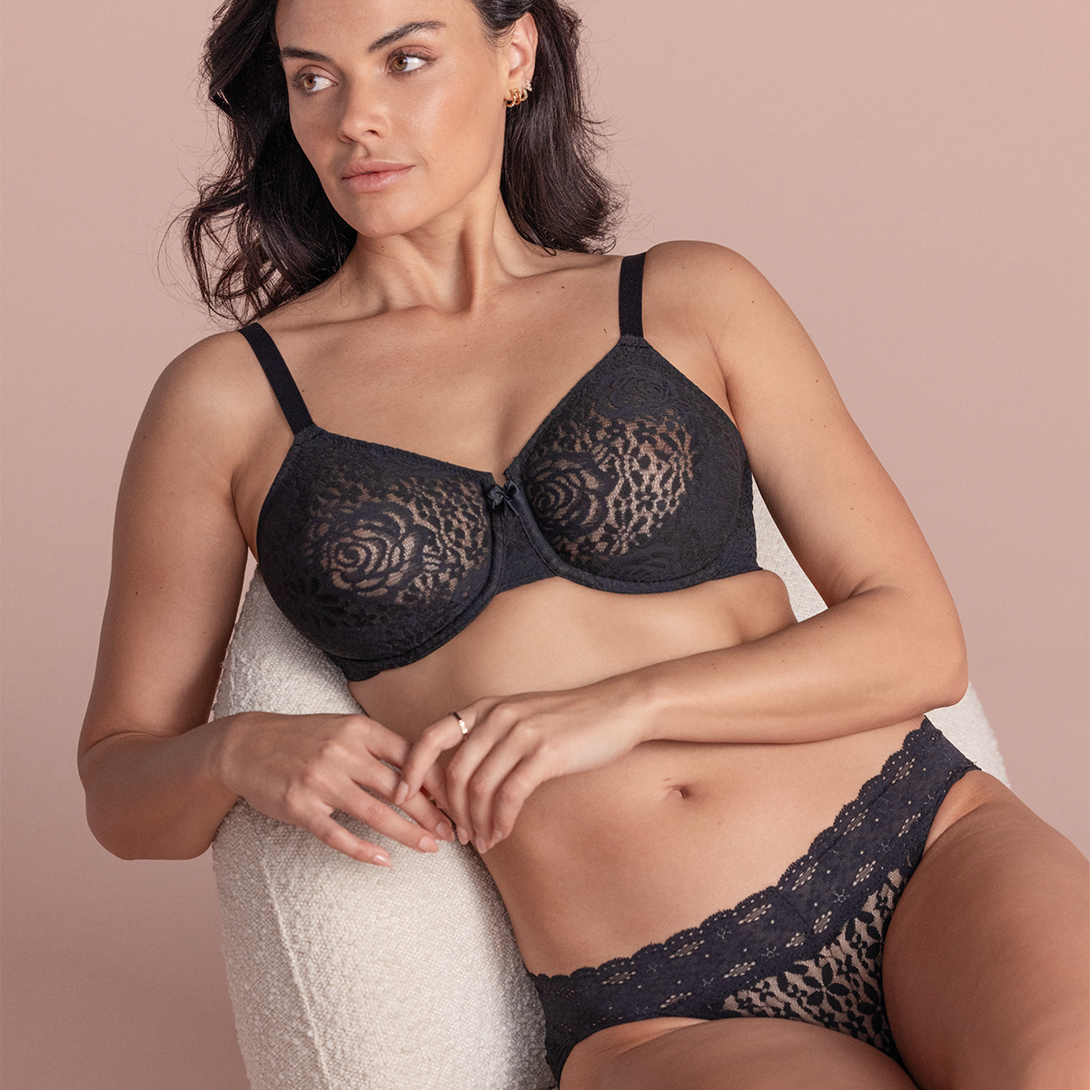 Wacoal Halo Lace BH med bøjle, sort - WA851205 - BLK - Black