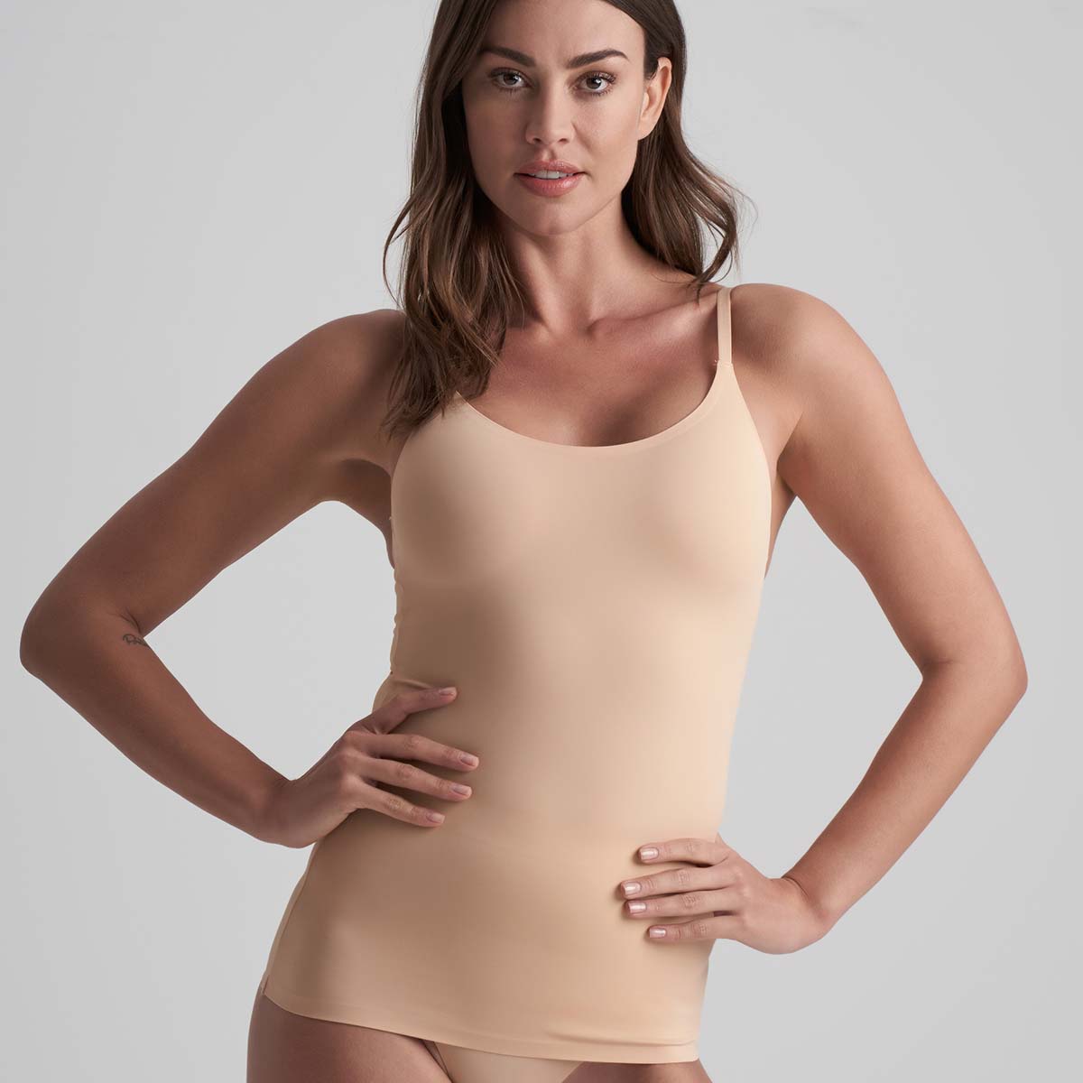 Bye Bra Invisible Singlet top, beige - INVSING - Beige - Beige