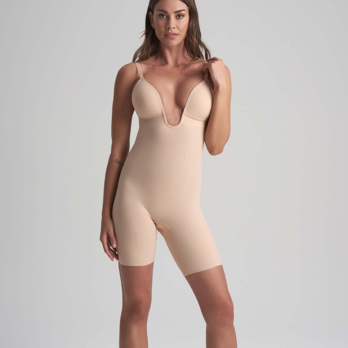 Bye Bra Sculpting Bodysuit bodystocking, beige - SCPBDV - Beige - Beige