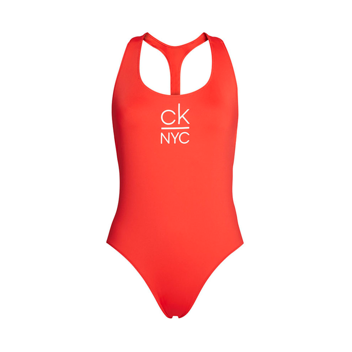 Calvin klein Scoop badedragt uden bøjle, rød - 00986 - XBG - High Risk Red