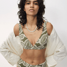 Triumph Flex Smart Summer P Plunge bikini top uden bøjle, multi - 10222175 - M009 - Green - Light Combination